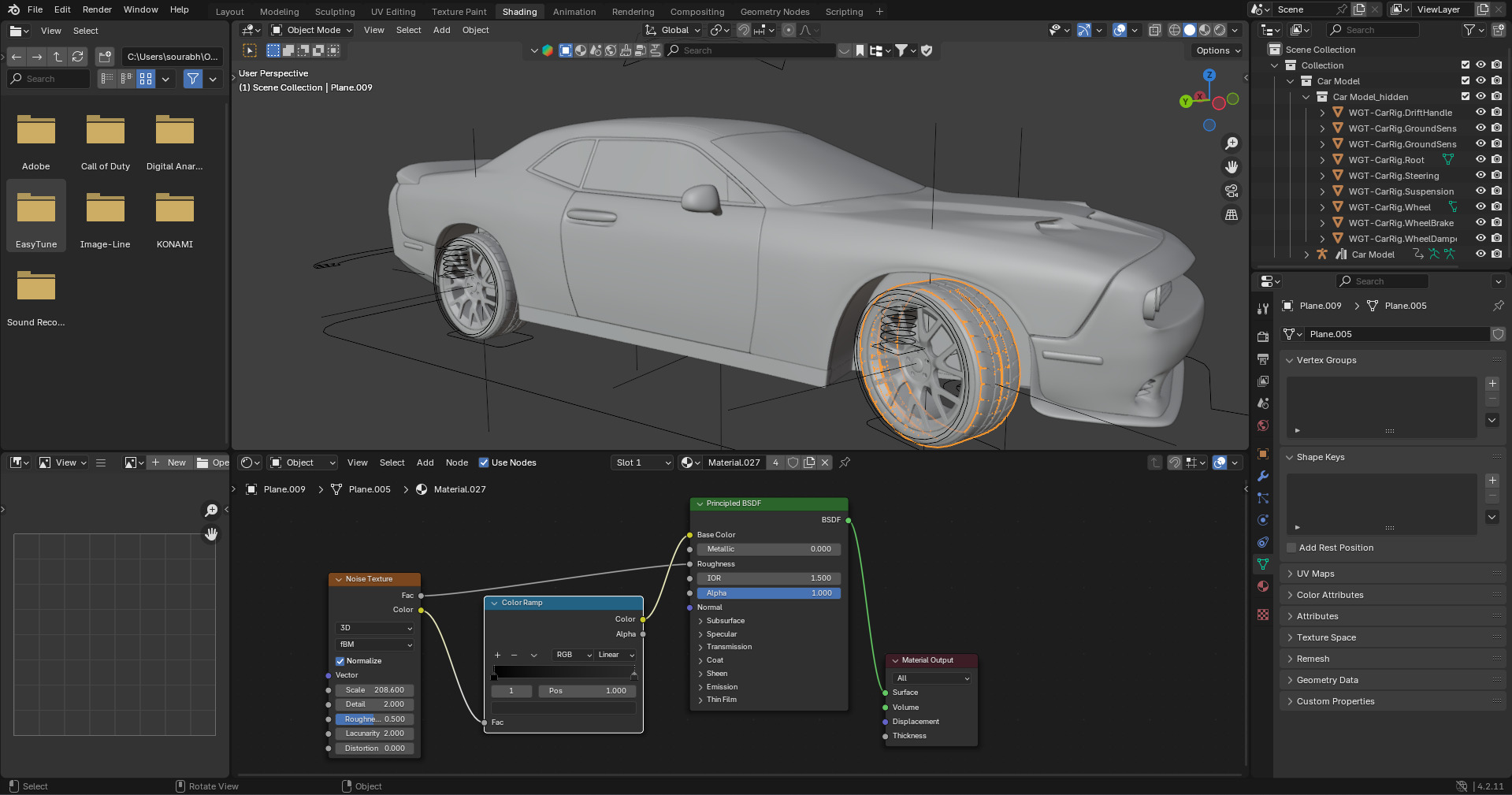 Realistic Racing Blue Car  Low-poly 3D model_17