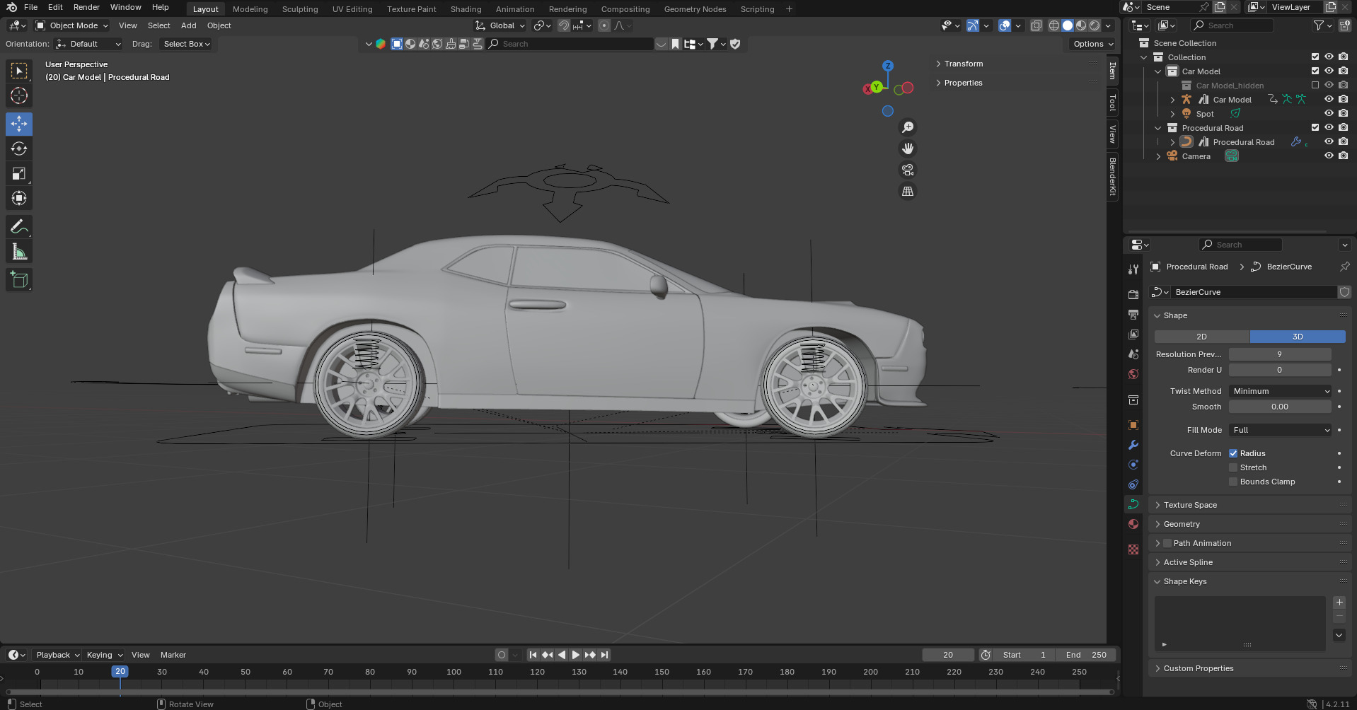 Realistic Racing Blue Car  Low-poly 3D model_12