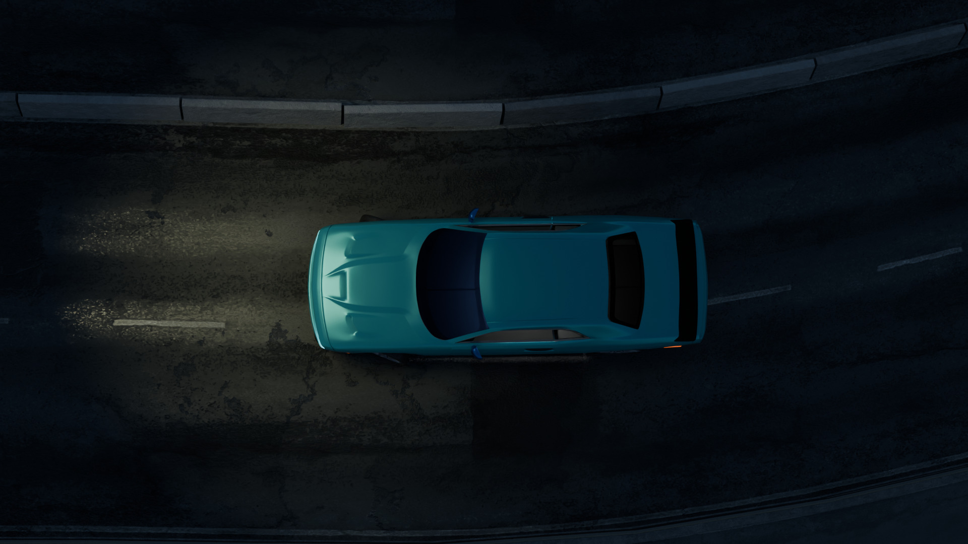 Realistic Racing Blue Car  Low-poly 3D model_3