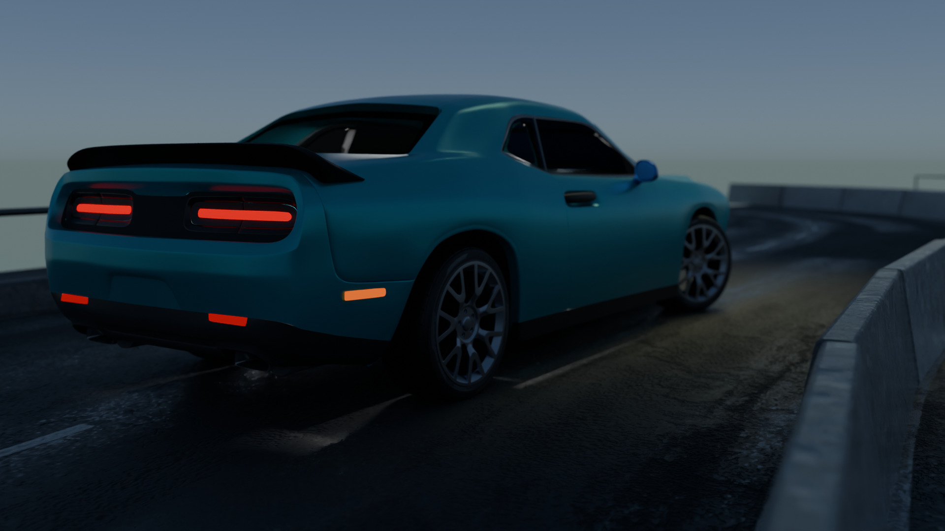 Realistic Racing Blue Car  Low-poly 3D model_1