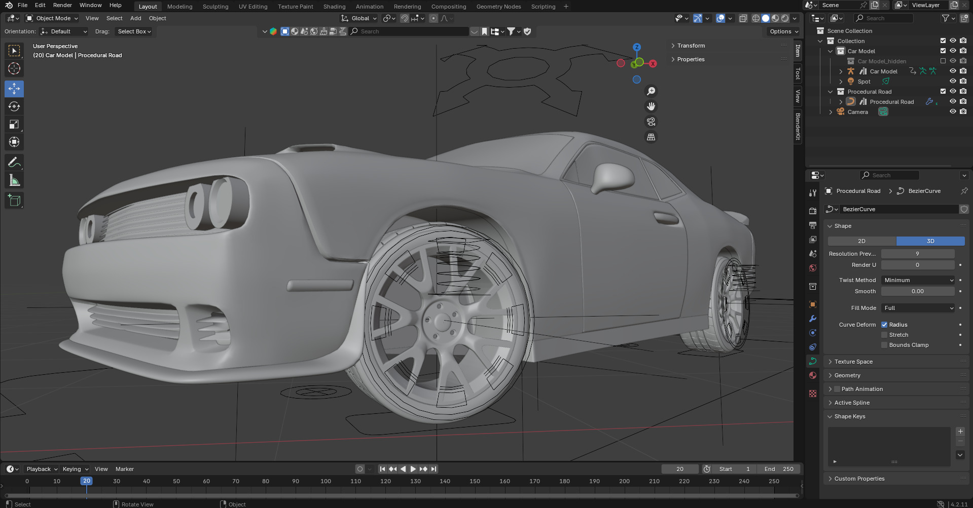 Realistic Racing Blue Car  Low-poly 3D model_10
