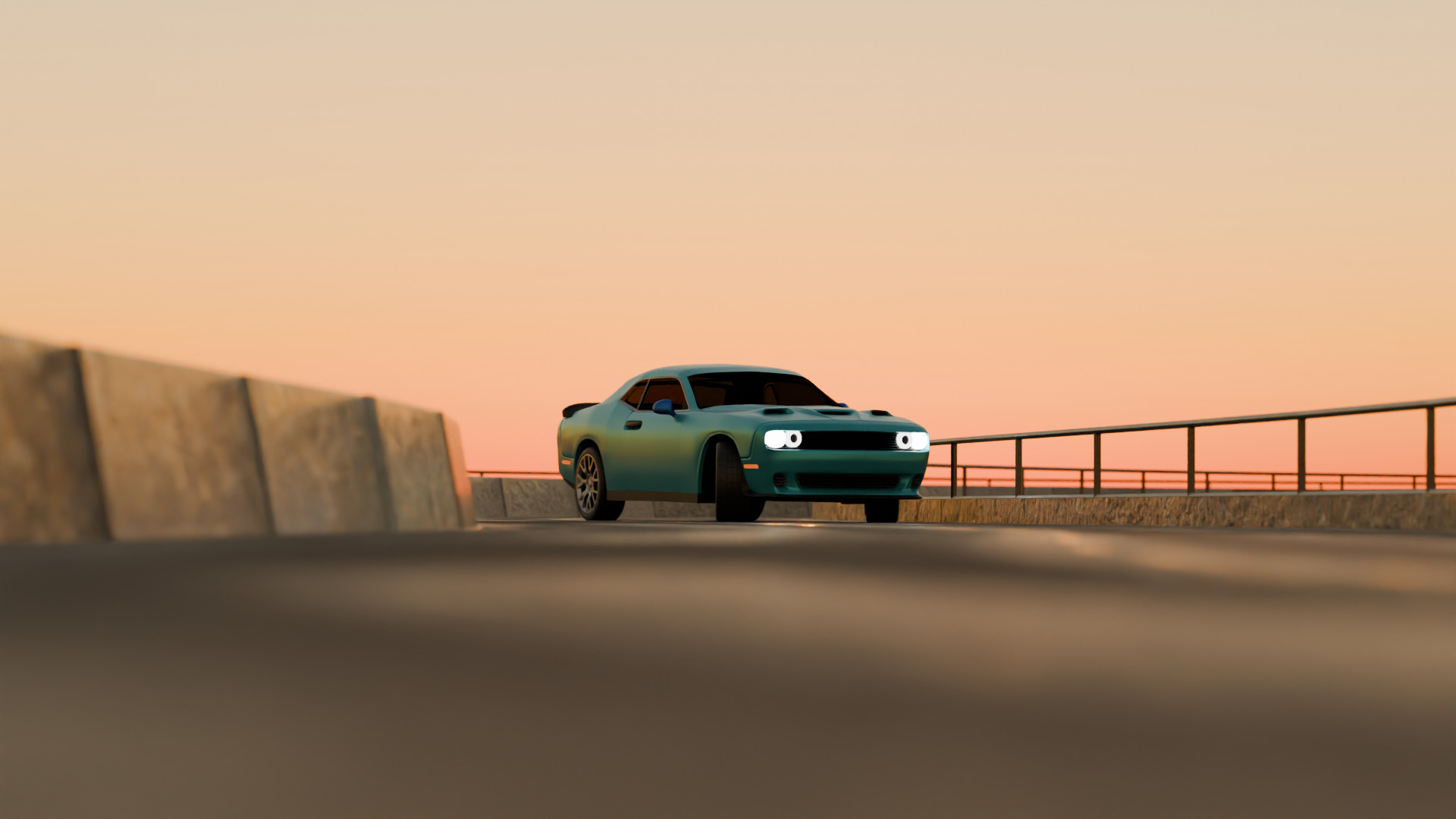 Realistic Racing Blue Car  Low-poly 3D model_5