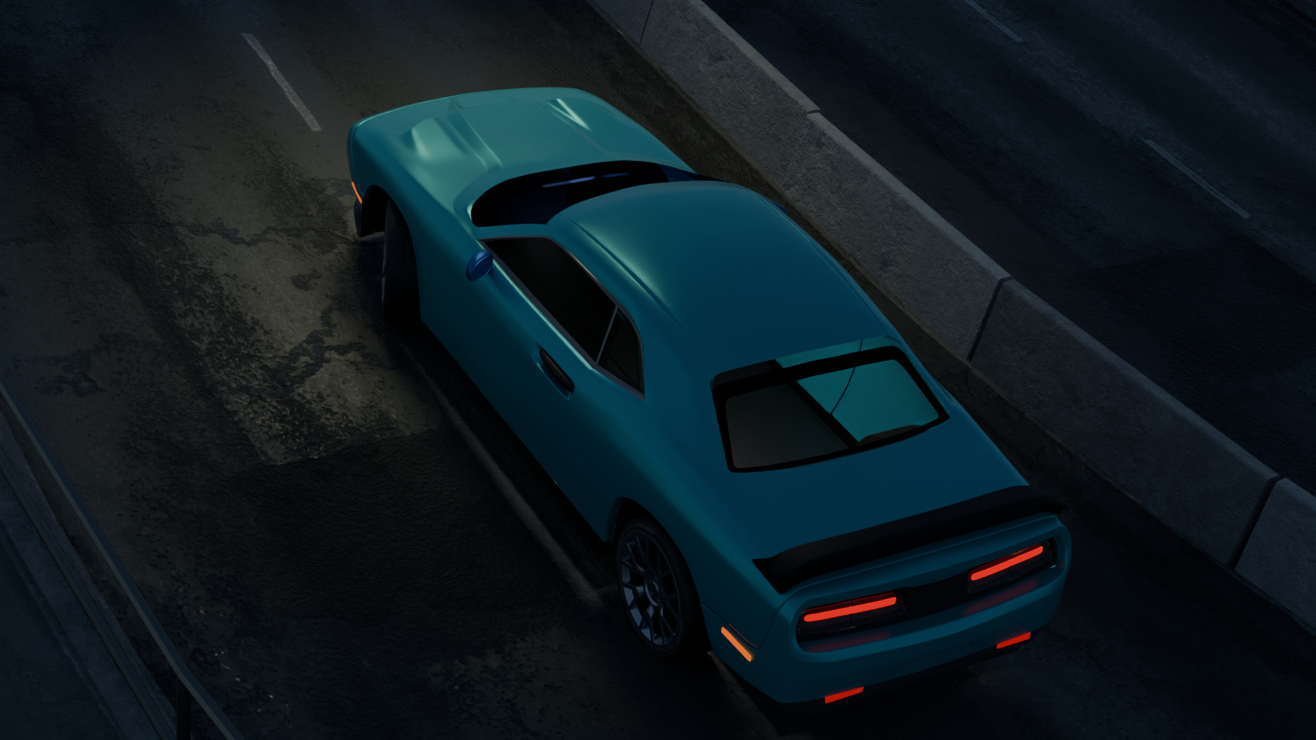 Realistic Racing Blue Car  Low-poly 3D model_2