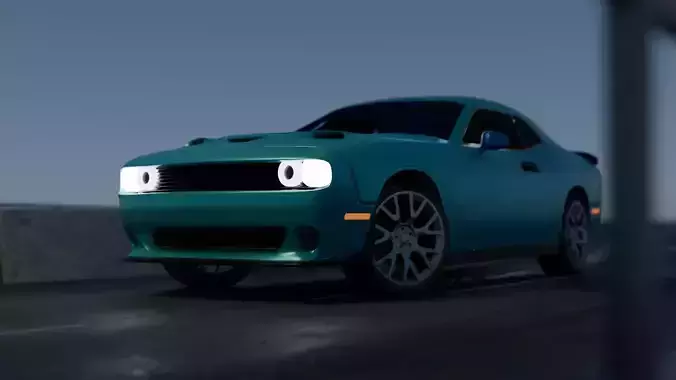 Realistic Racing Blue Car 