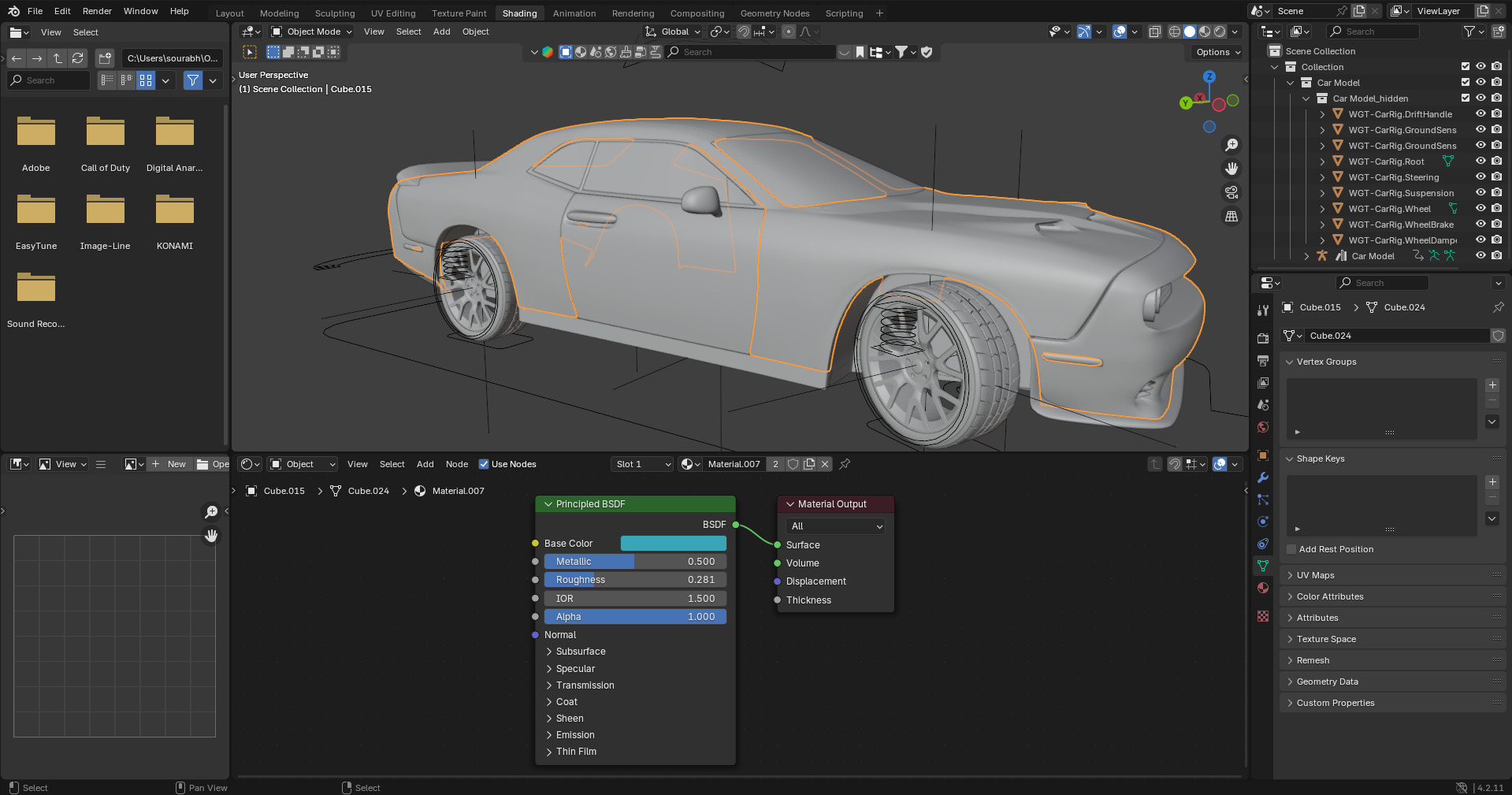 Realistic Racing Blue Car  Low-poly 3D model_16