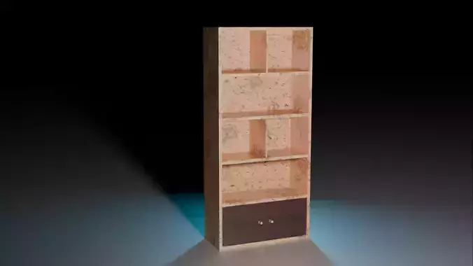 Wooden Shelf with customizable material and 4K Textures