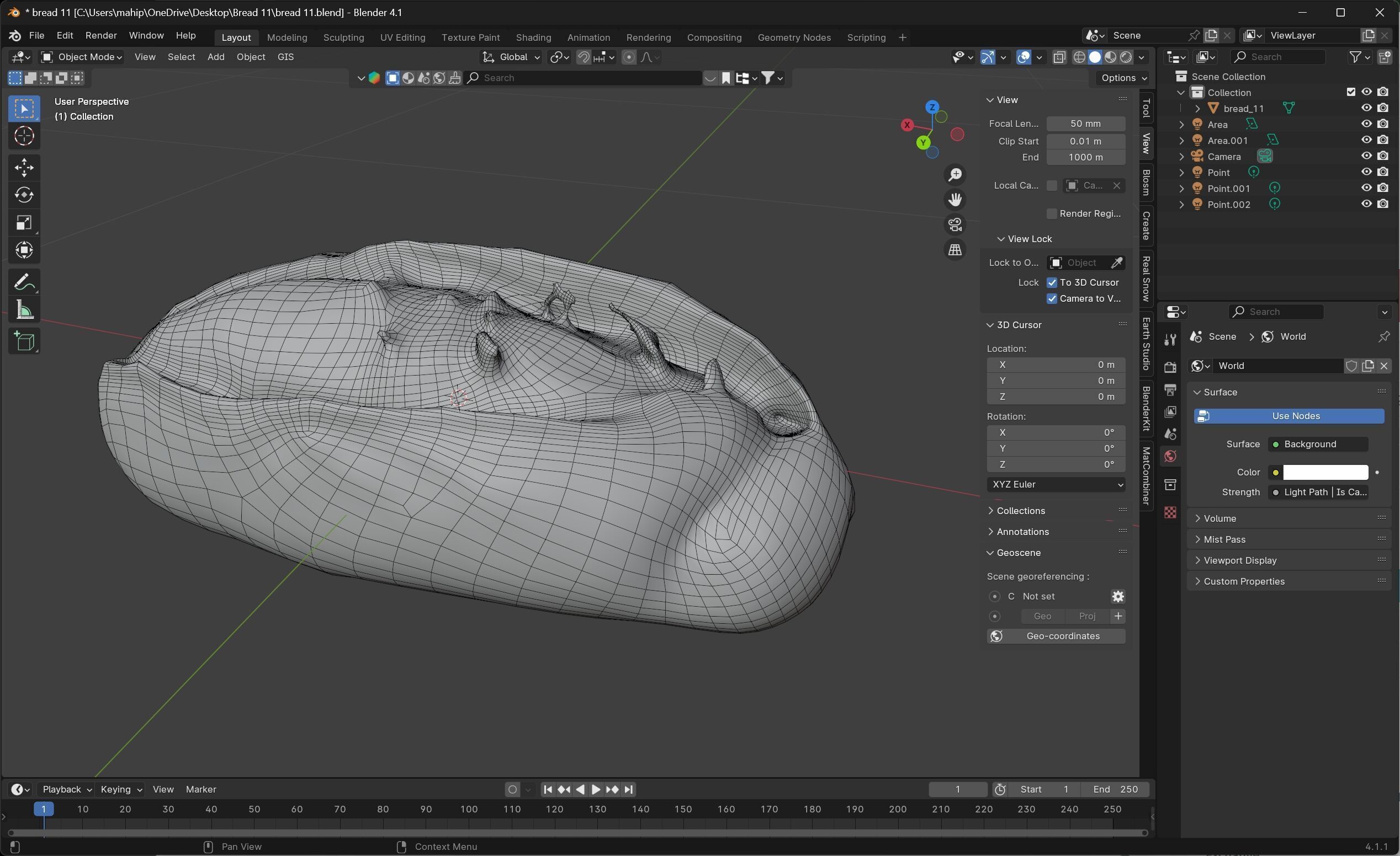 Bread 11  Low-poly 3D model_7