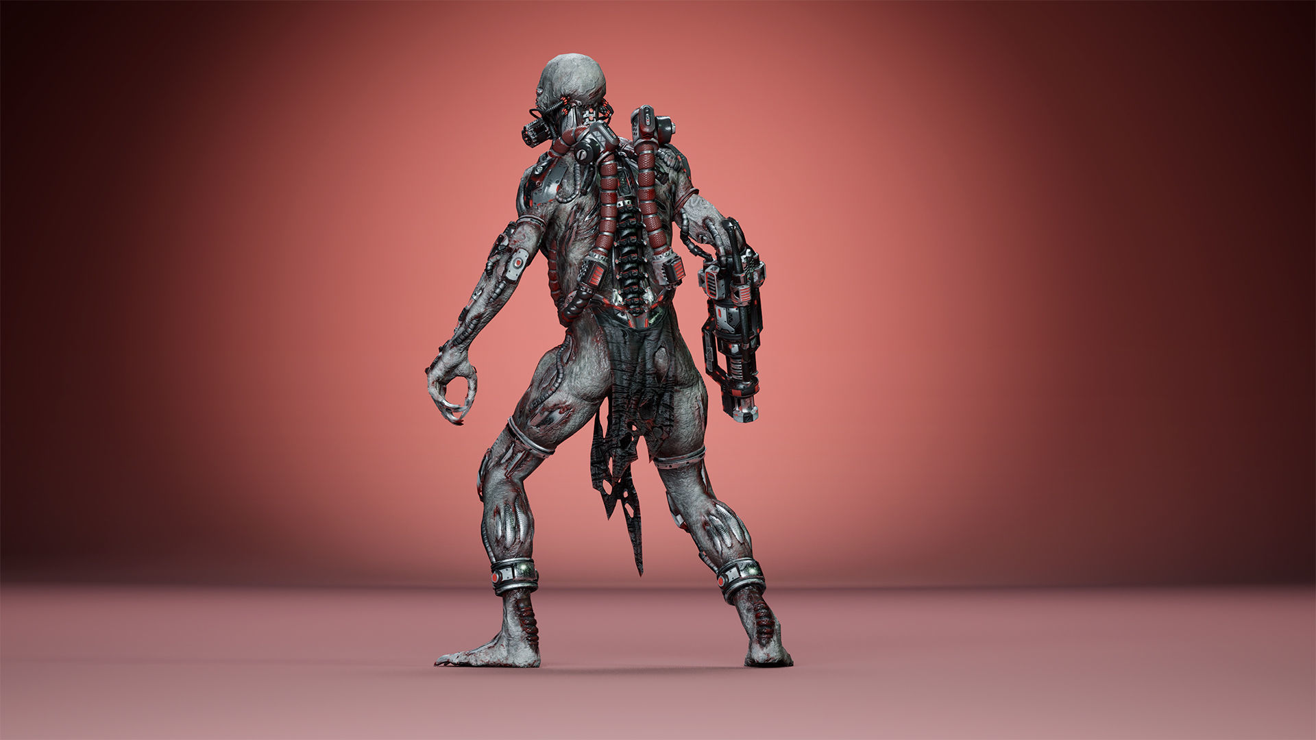 Cyborg Mutant3 Low-poly 3D model_11