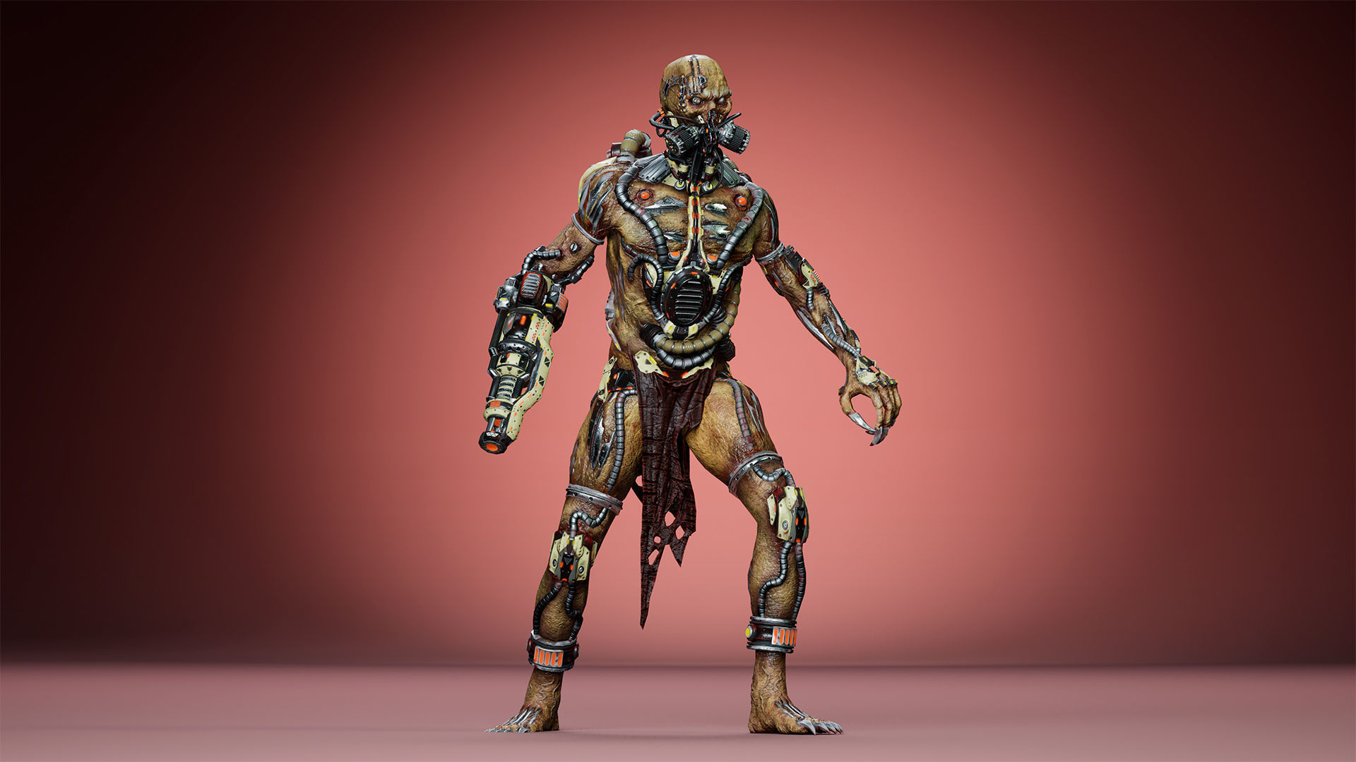 Cyborg Mutant3 Low-poly 3D model_18