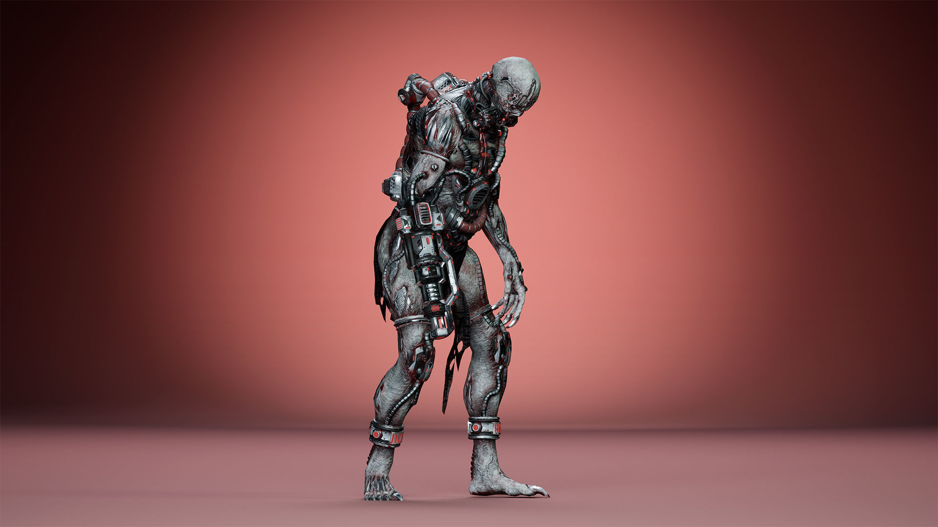Cyborg Mutant3 Low-poly 3D model_23
