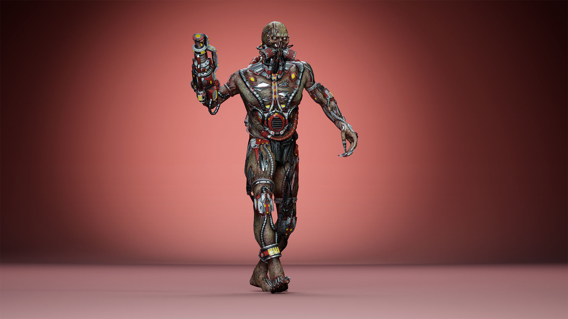 Cyborg Mutant3 Low-poly 3D model_17