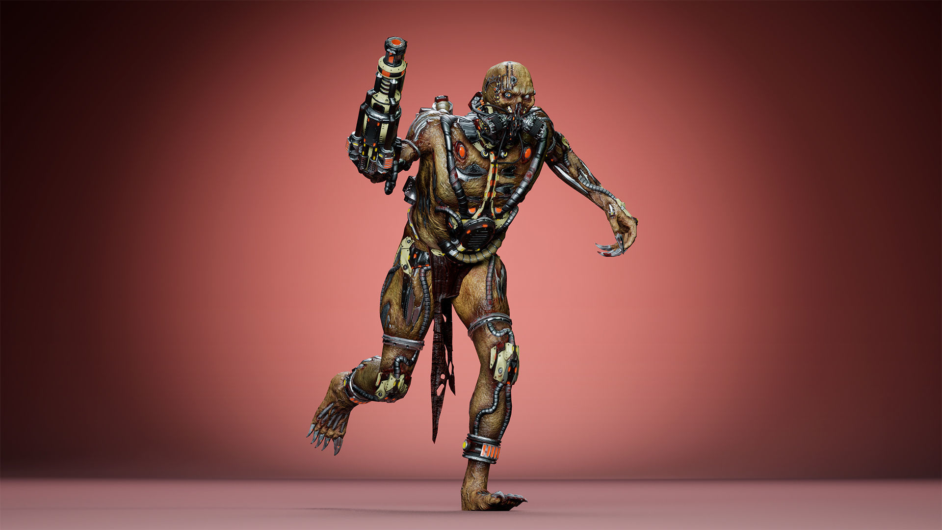 Cyborg Mutant3 Low-poly 3D model_20