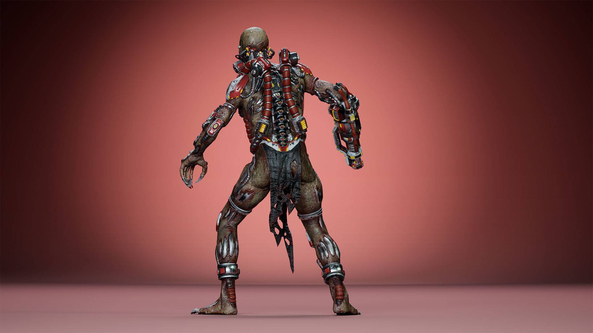 Cyborg Mutant3 Low-poly 3D model_16