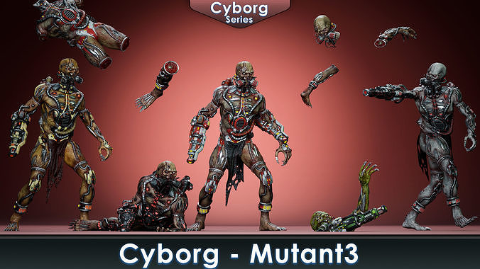 Cyborg Mutant3 Low-poly 3D model