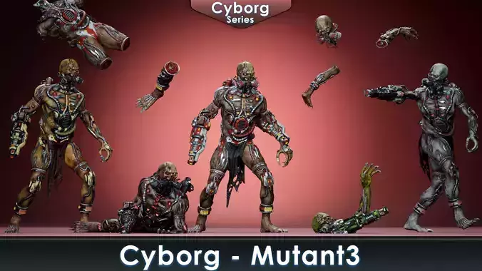 Cyborg Mutant3 Low-poly 3D model Cyborg Mutant3 Low-poly 3D model