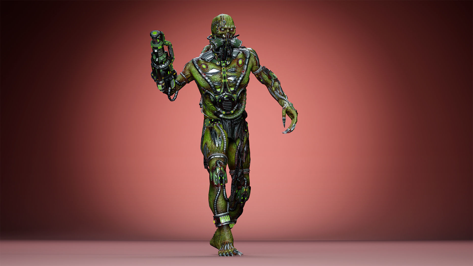 Cyborg Mutant3 Low-poly 3D model_22