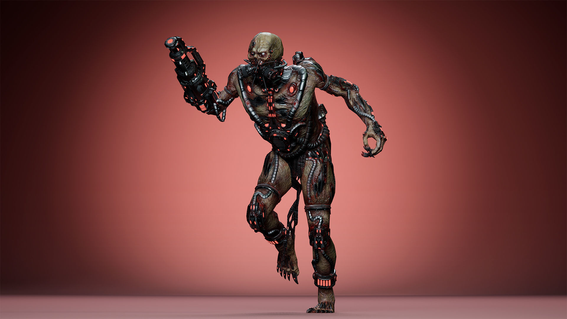Cyborg Mutant3 Low-poly 3D model_13