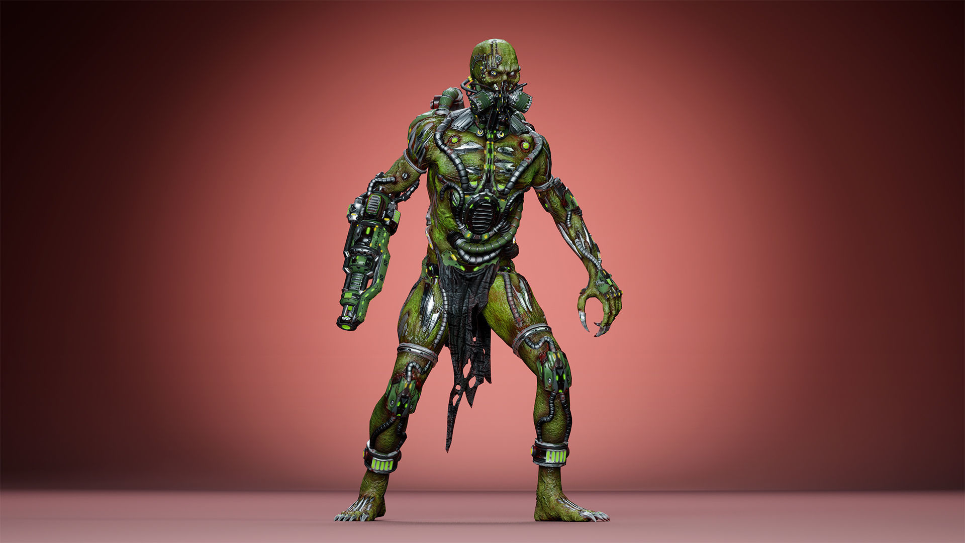 Cyborg Mutant3 Low-poly 3D model_21