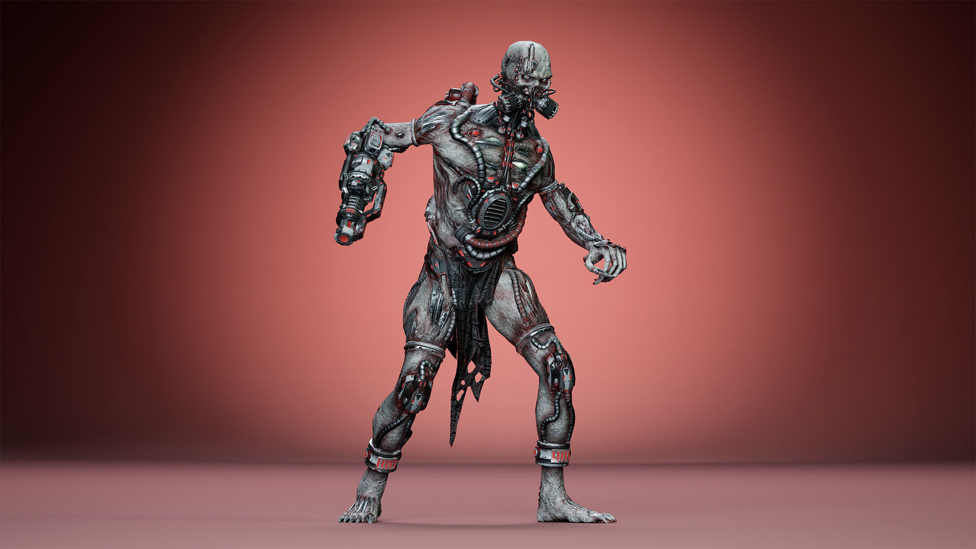Cyborg Mutant3 Low-poly 3D model_10