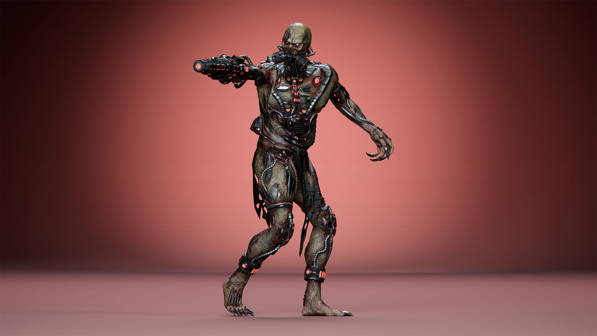 Cyborg Mutant3 Low-poly 3D model_12