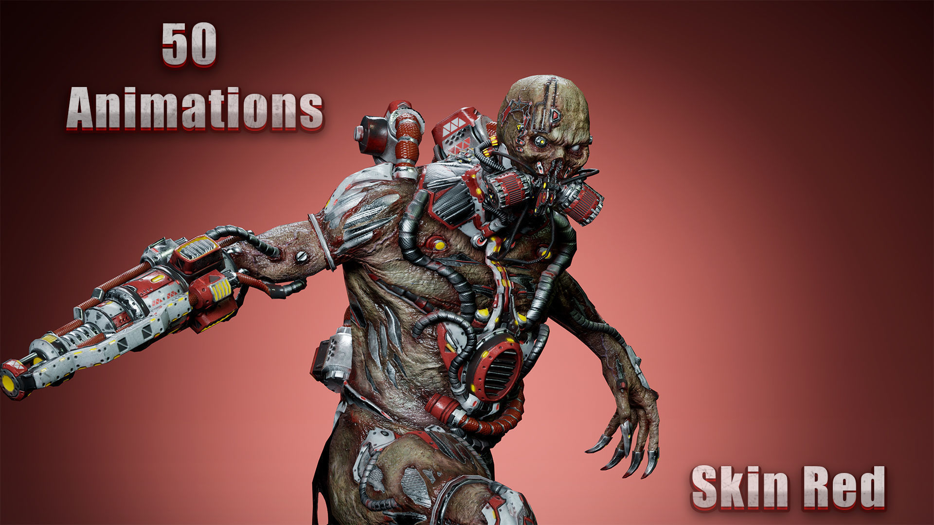 Cyborg Mutant3 Low-poly 3D model_3
