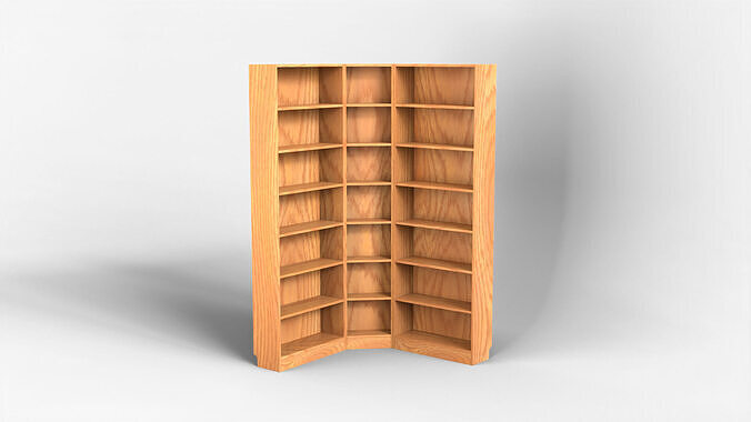 Bookshelf 02 - Oak Wood 3D model
