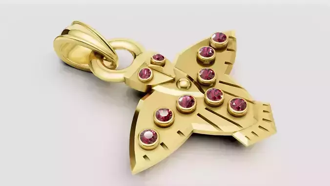 gold wing pendant  3D printable model     