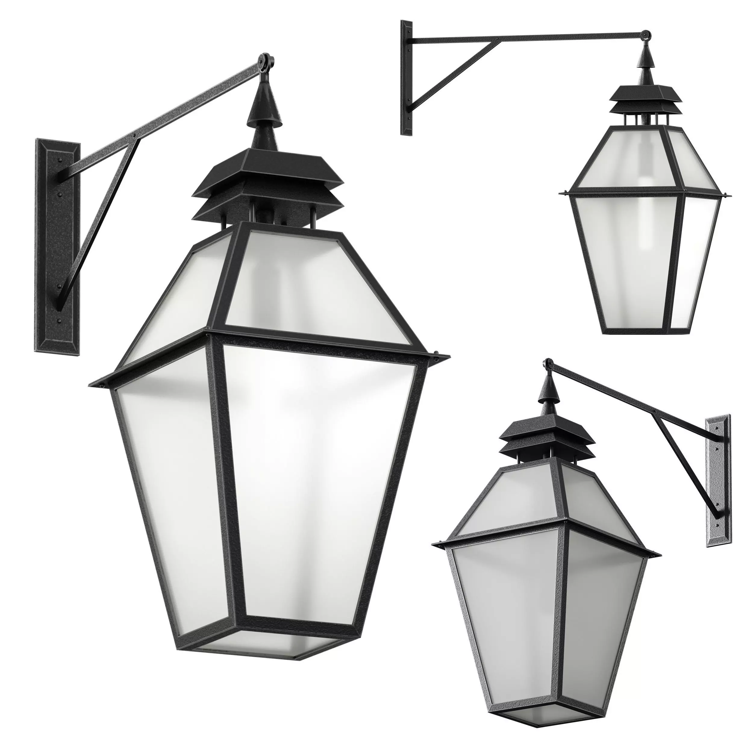 Outdoor Wall Hanging Lantern Light 3D model_0