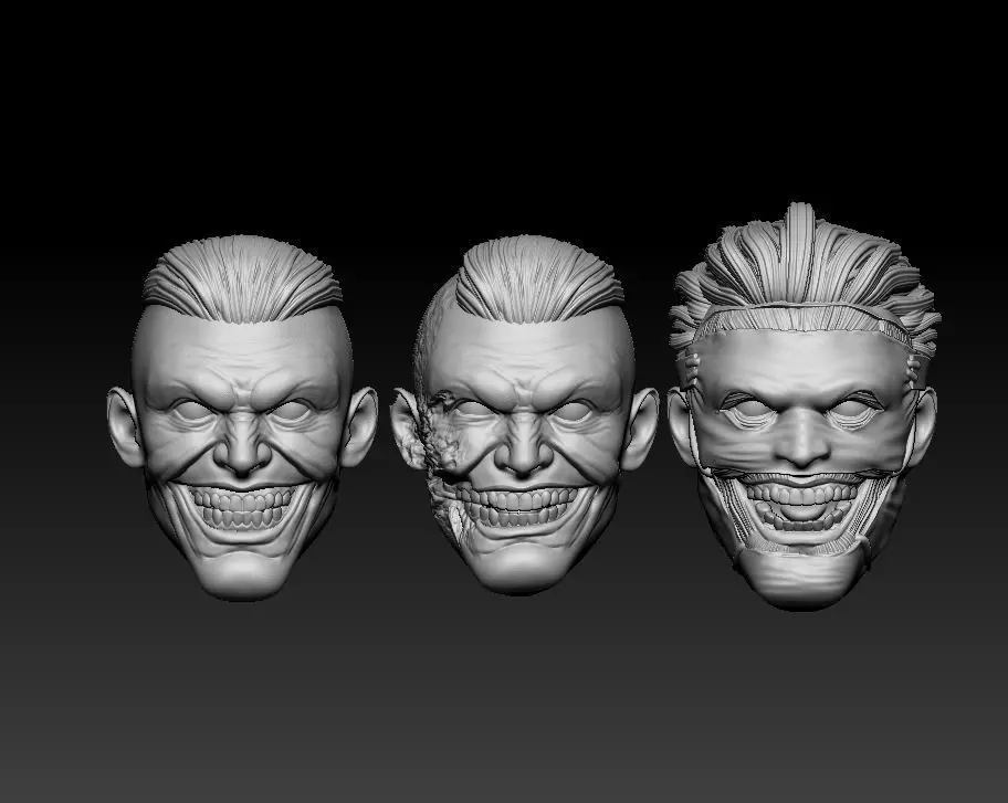 The Joker End Game Headsculpt for Action Figures 3D print model_0