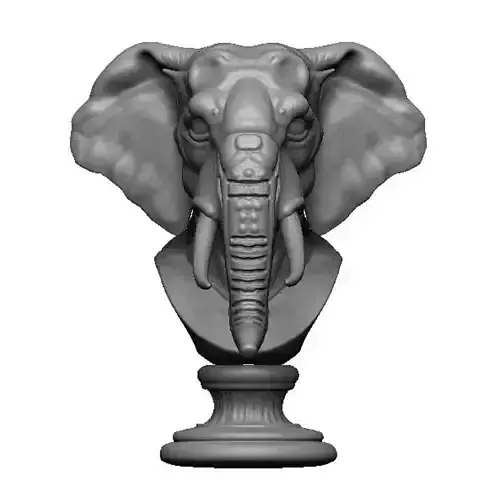 elephant head bust