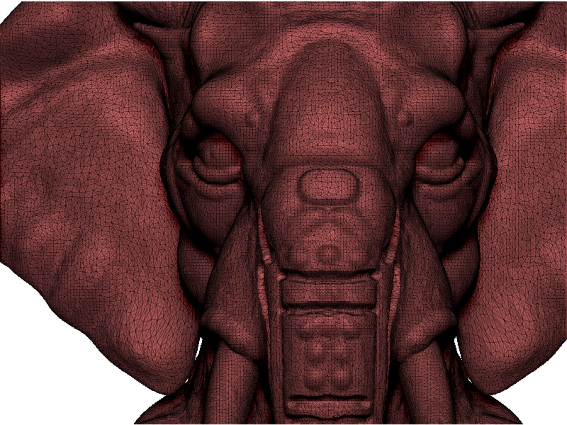 elephant head bust 3D print model_11