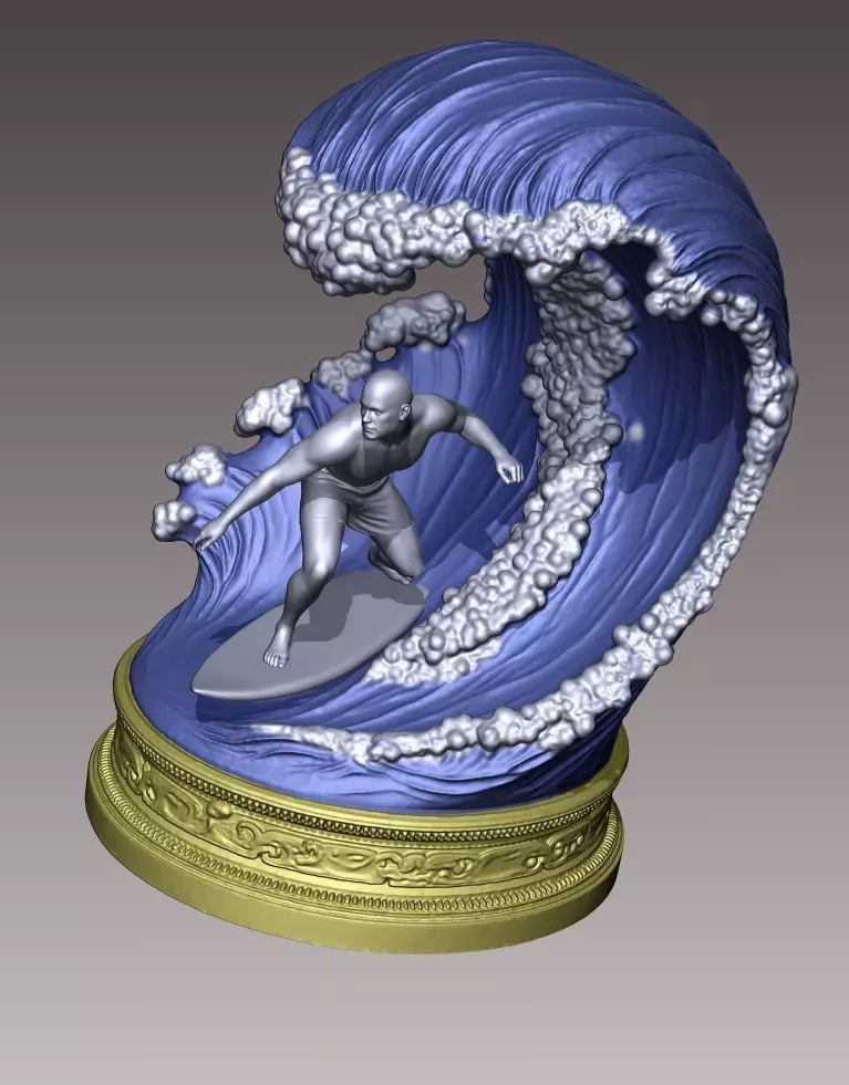 A surfing wave 4 3D print model