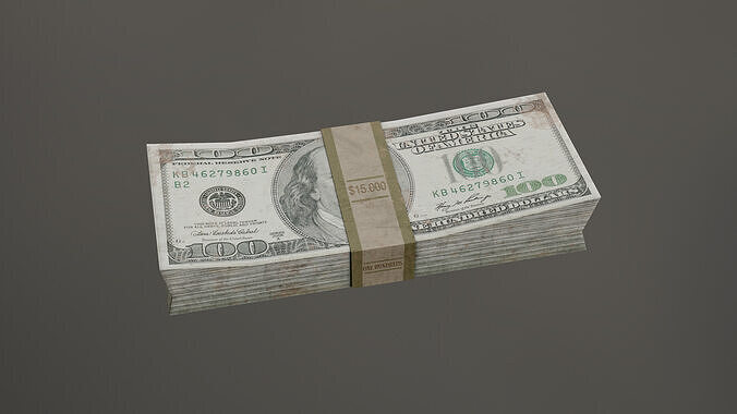 Dollar Stack Game Ready Model Low-poly 3D model