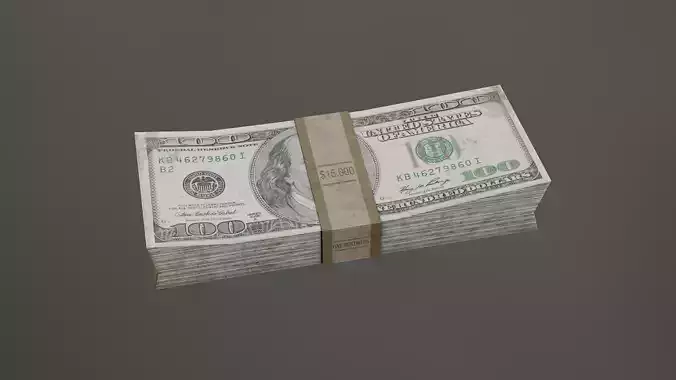 Dollar Stack Game Ready Model Low-poly 3D model