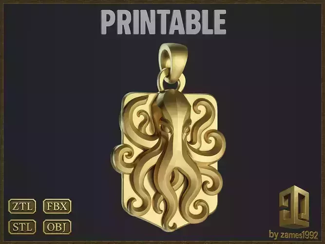 Fantasy Octopus Pendant