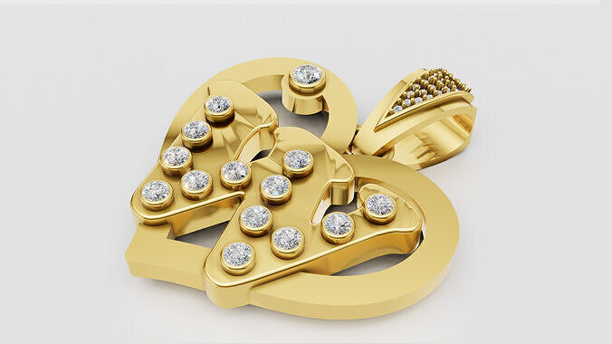 W HEART PENDANT 3D print model
