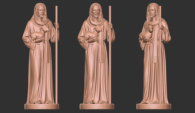 Jesus the shepherd 3D print model