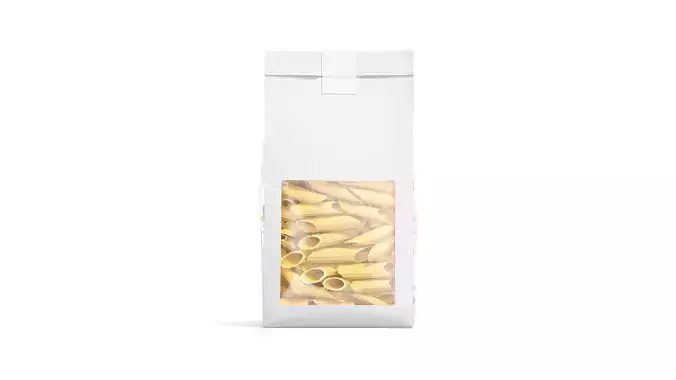 White Paper Penne Pasta Pack - italian macaroni food bag 