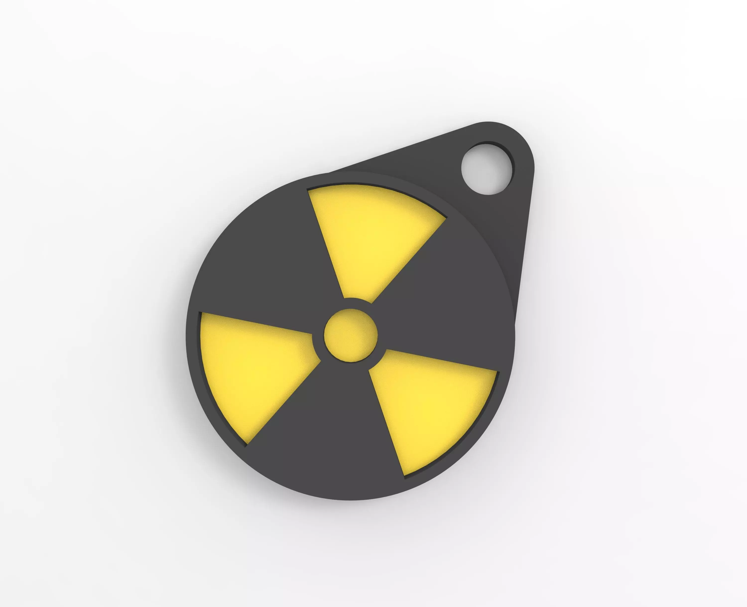 Radcore Keychain - Radiation Hazard Symbol 3D print model