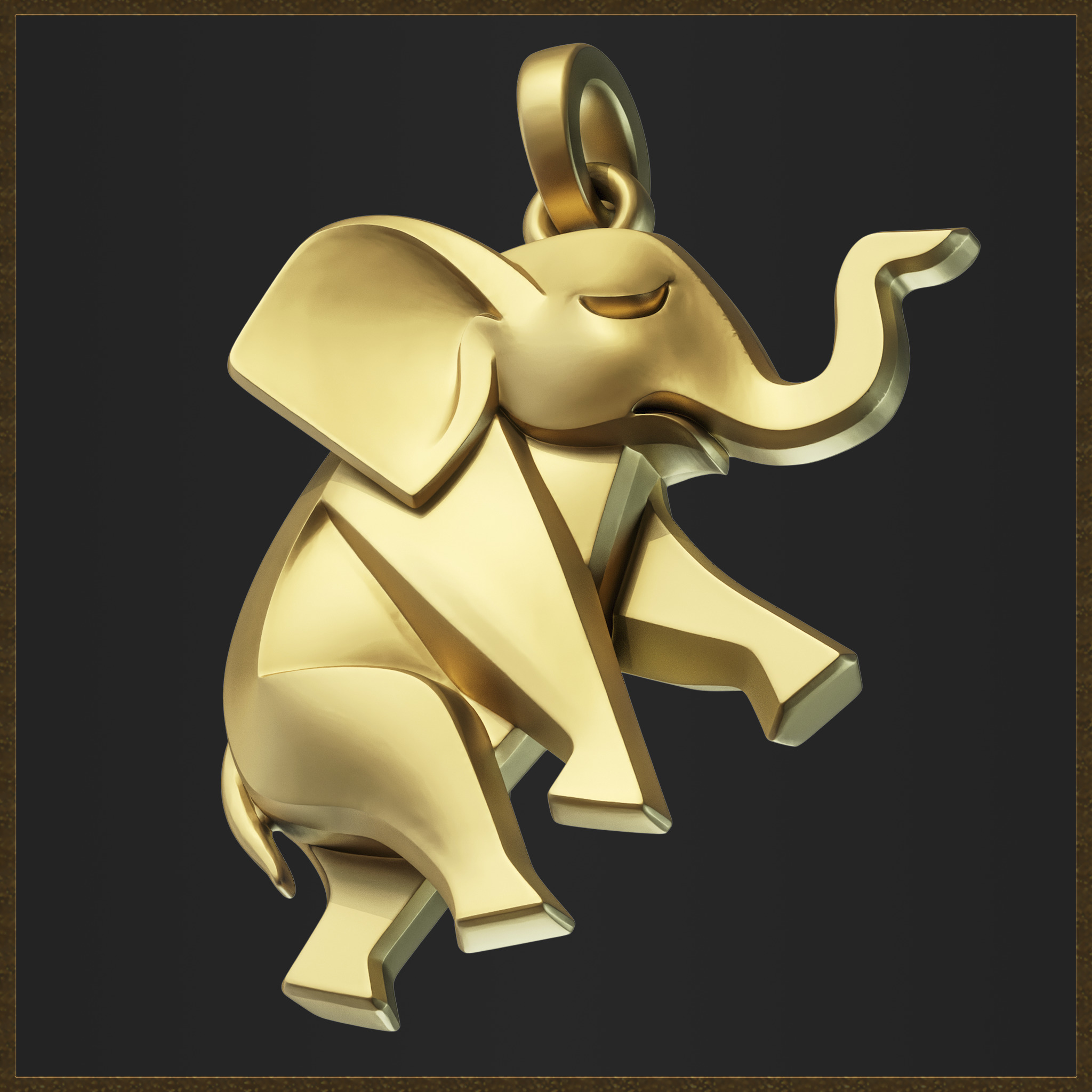 Cute Elephant Pendant 3D print model_3