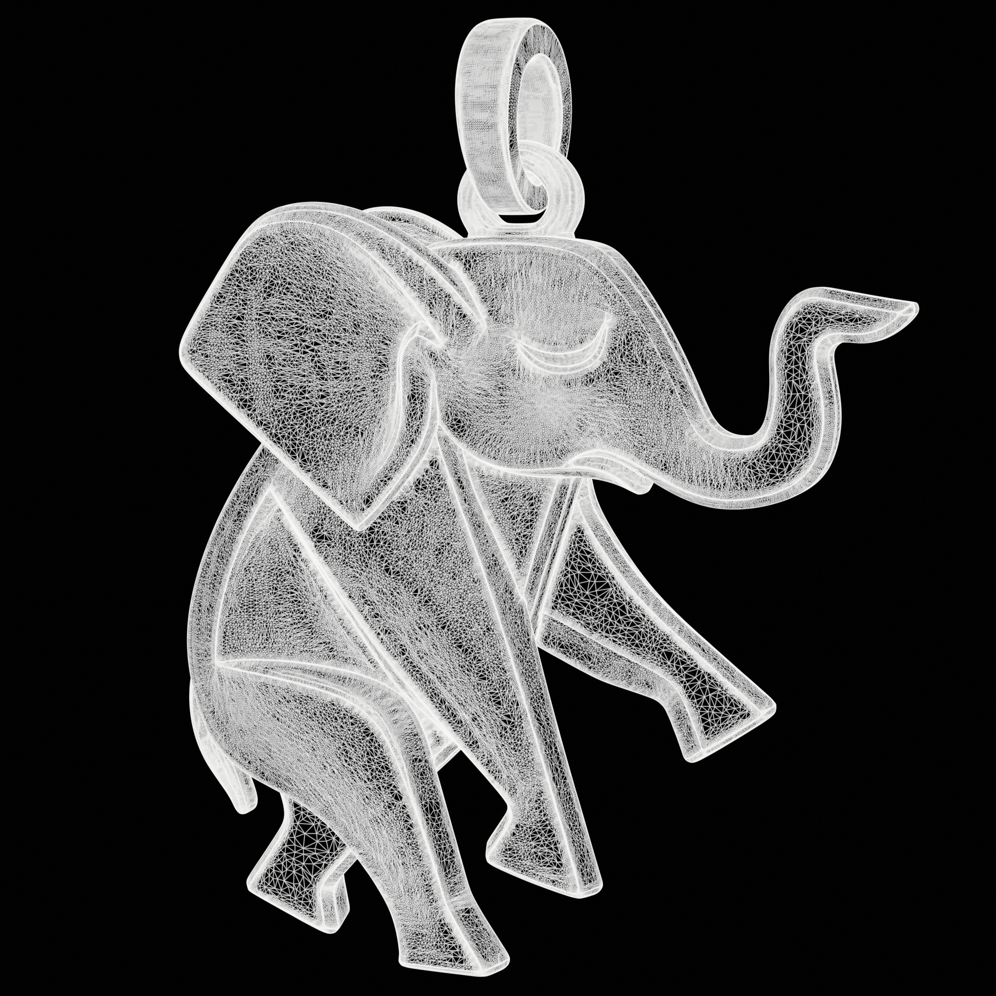 Cute Elephant Pendant 3D print model_7