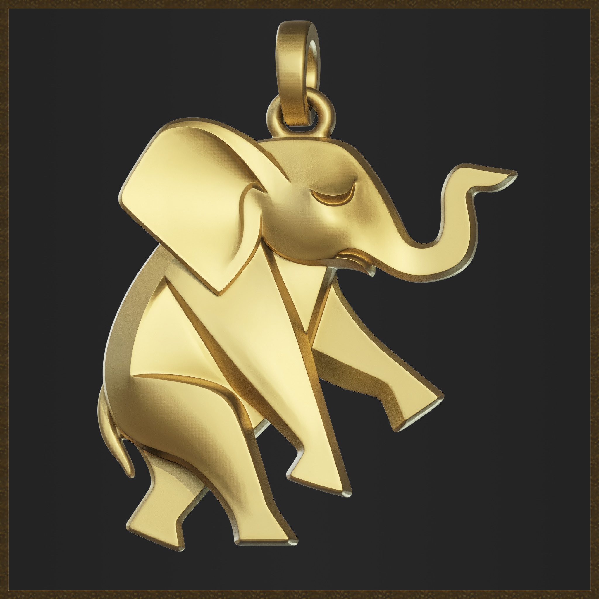 Cute Elephant Pendant 3D print model_1
