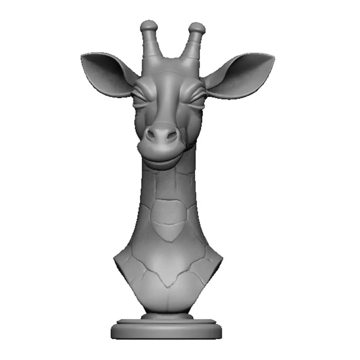 giraffe head bust 3D print model