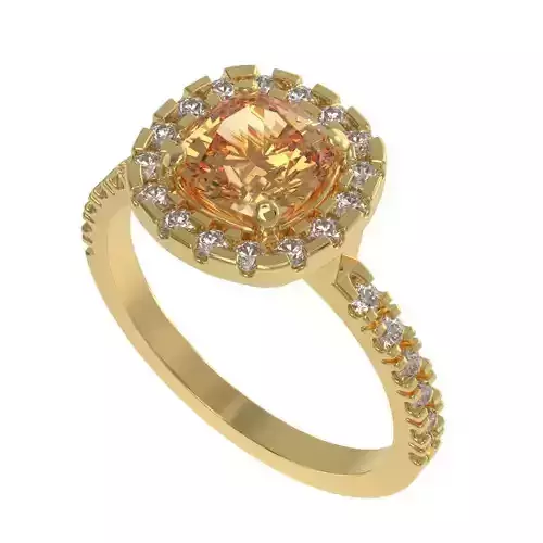 Cushion Halo Engagement Ring