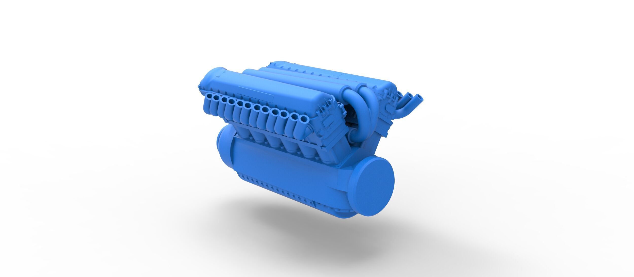 Engine V12 of Vintage Dragster Scale 1 to 25 3D print model_9