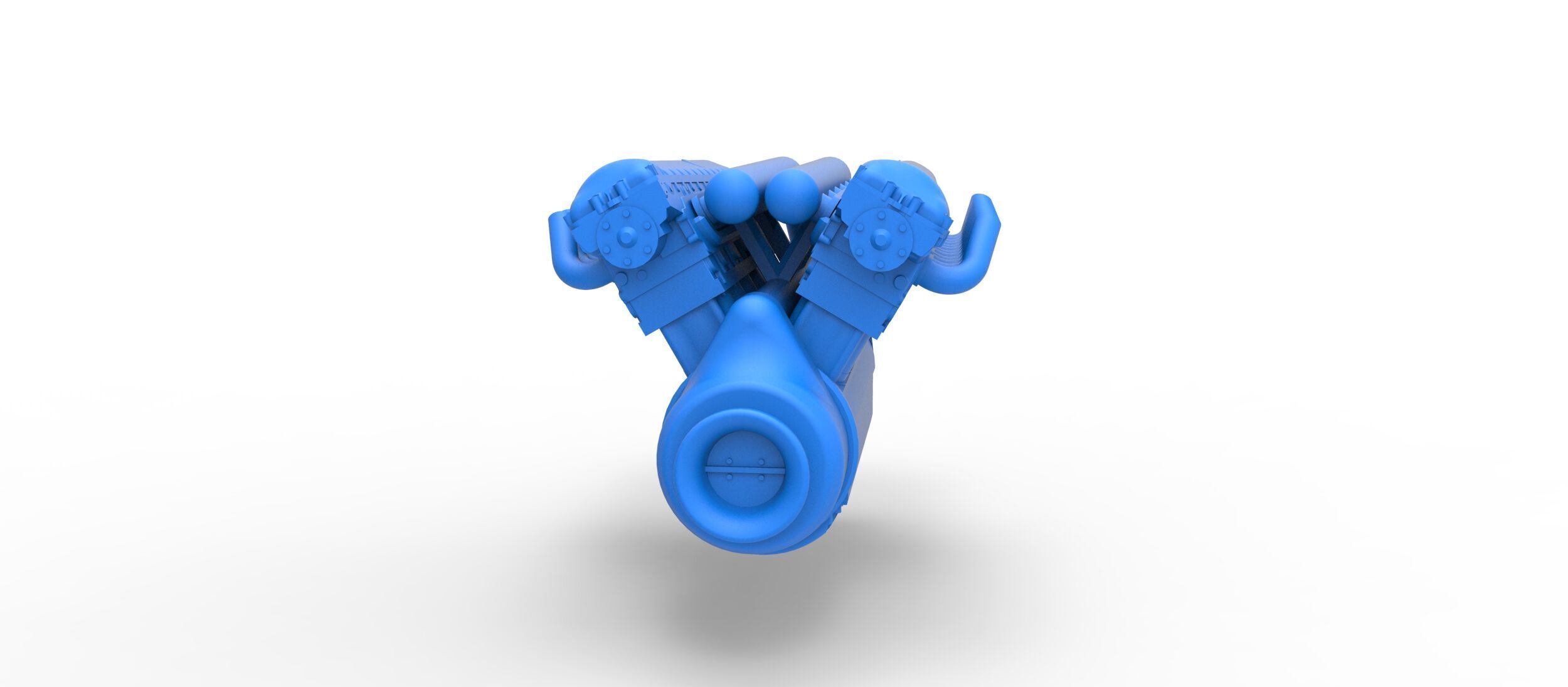 Engine V12 of Vintage Dragster Scale 1 to 25 3D print model_3