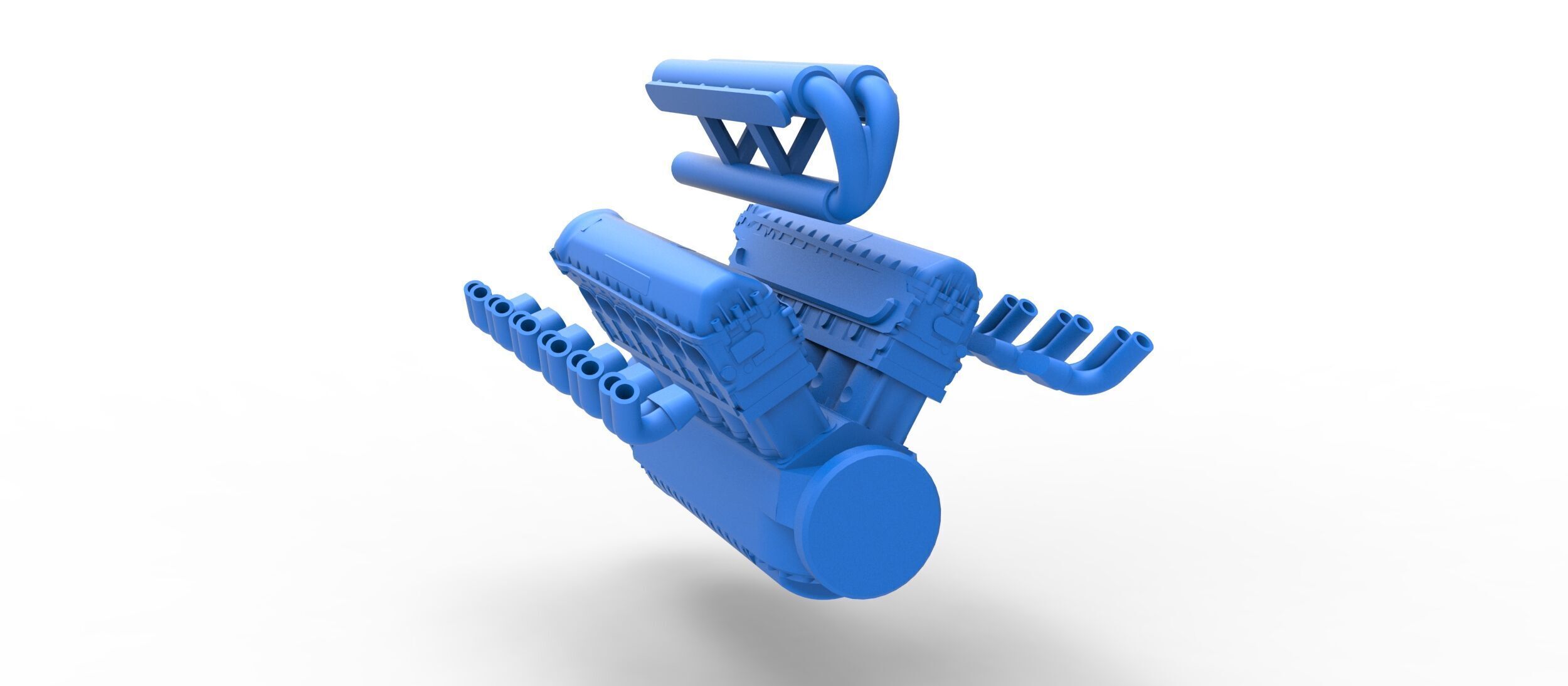 Engine V12 of Vintage Dragster Scale 1 to 25 3D print model_16