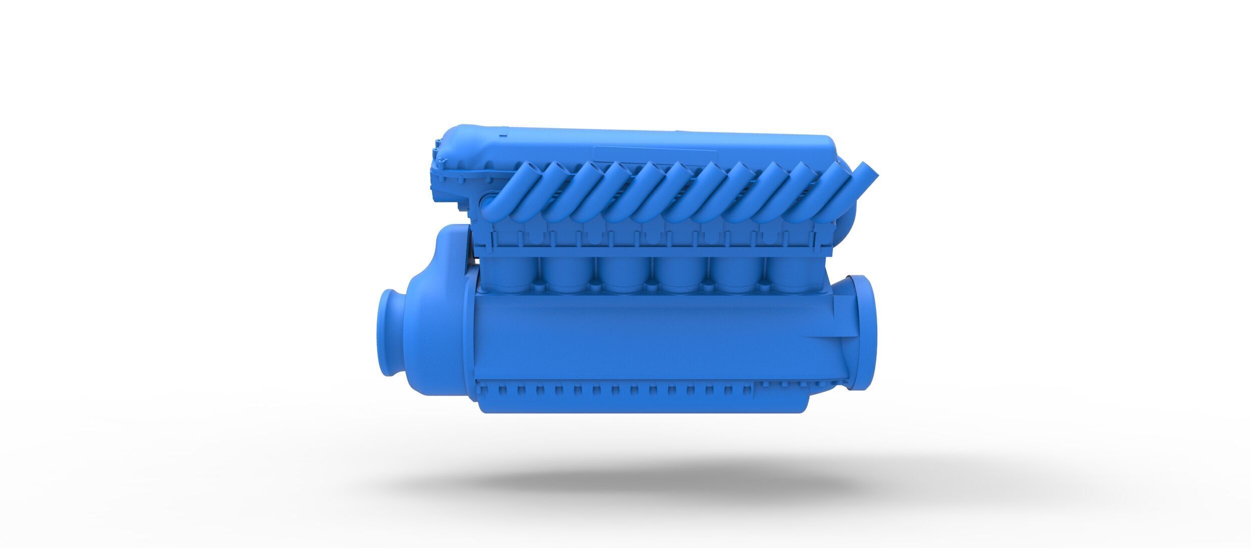 Engine V12 of Vintage Dragster Scale 1 to 25 3D print model_7