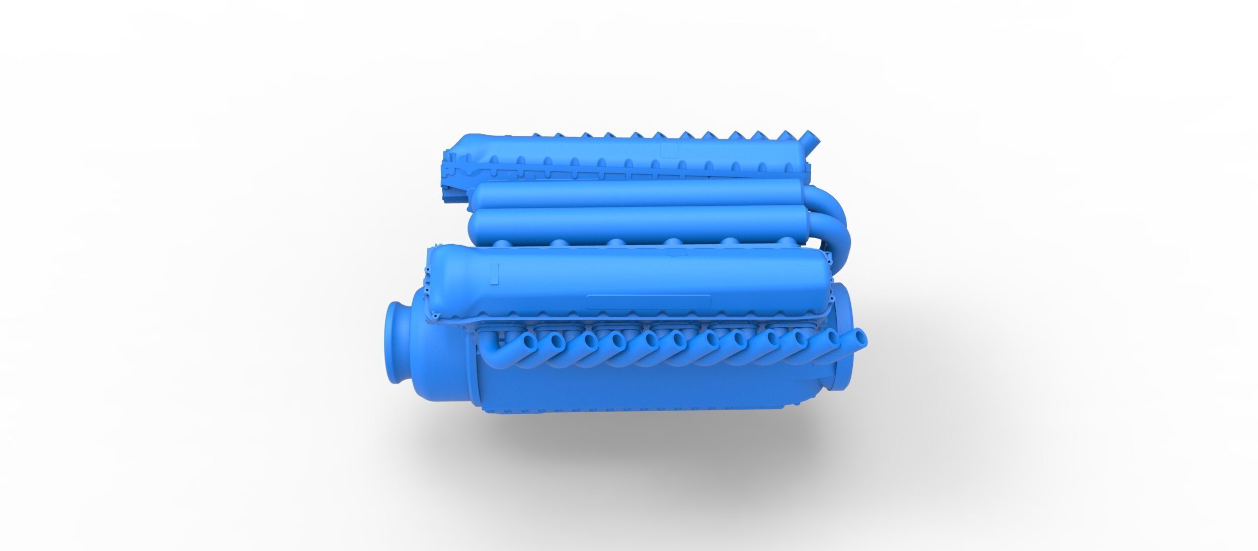 Engine V12 of Vintage Dragster Scale 1 to 25 3D print model_8