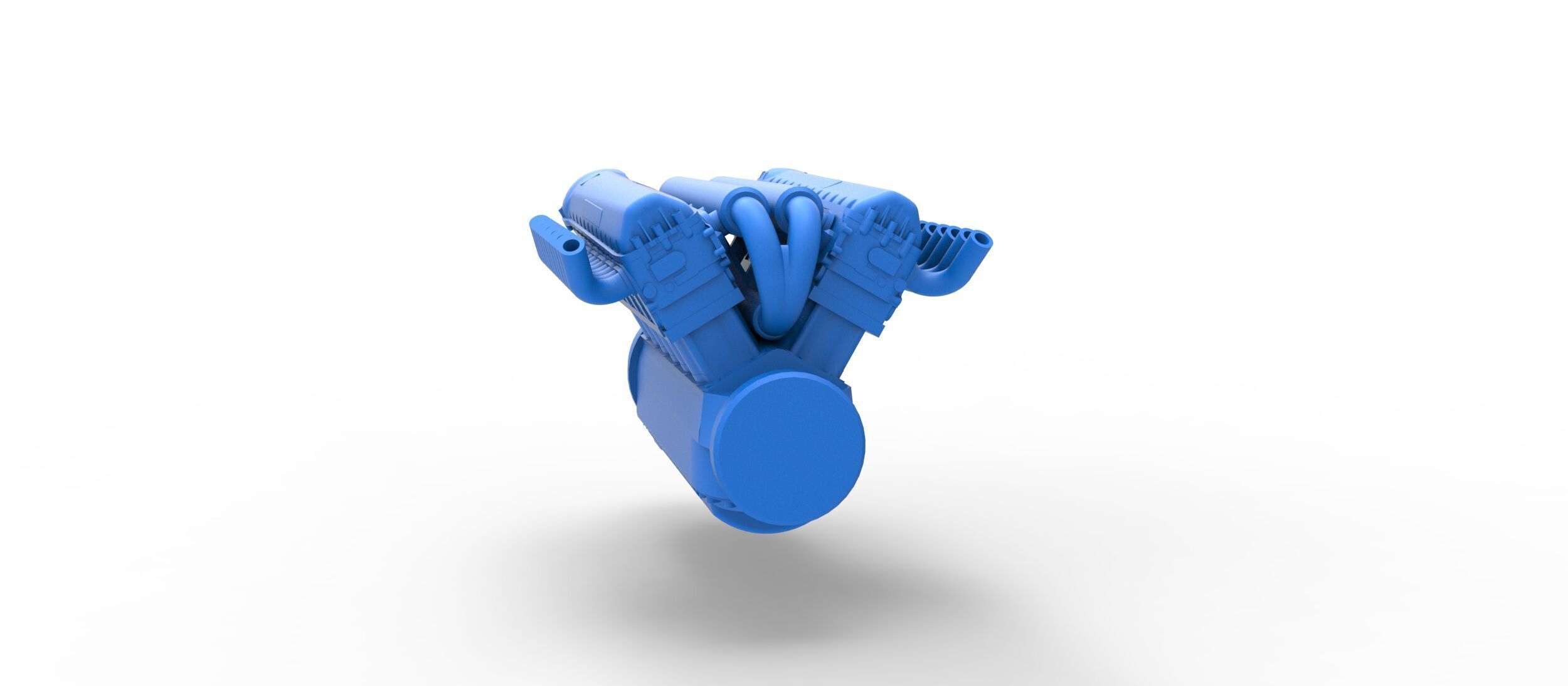 Engine V12 of Vintage Dragster Scale 1 to 25 3D print model_10